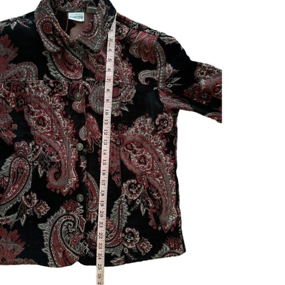 Chico's Multicolor Floral Paisley Tapestry Jacket Button Up Womens Sz 1 (M/8) - Picture 11 of 15